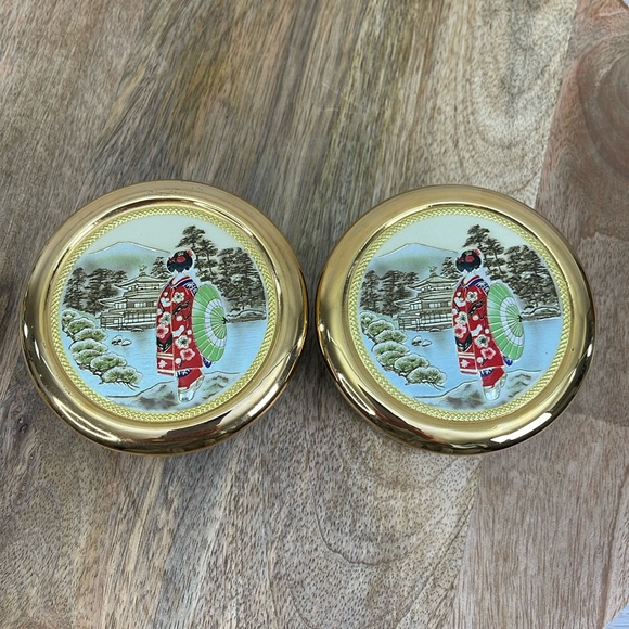 Chokin Artpiece Trinket Dishes With Lids-Set of 2 - Picture 2 of 8